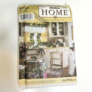 Simplicity 8690 Kitchen Essentials Sewing Pattern Aprons Curtains Decor 1999